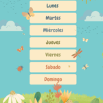dias de la semana en español calendario infantil