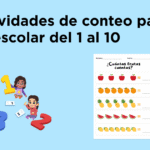Actividades de conteo para preescolar del 1 al 10