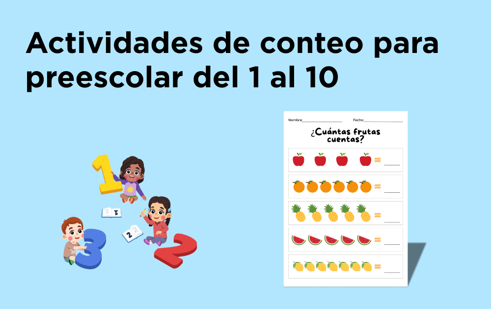 Actividades de conteo para preescolar del 1 al 10