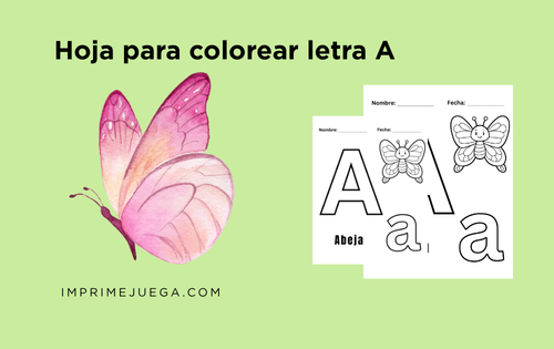 Hoja para colorear letra A