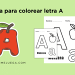 Hoja para colorear letra A