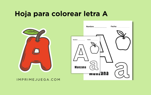 Hoja para colorear letra A