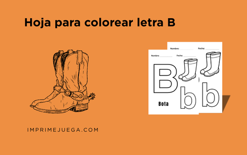 Hoja para colorear letra B