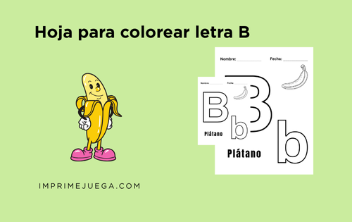 Hoja para Colorear Letra B