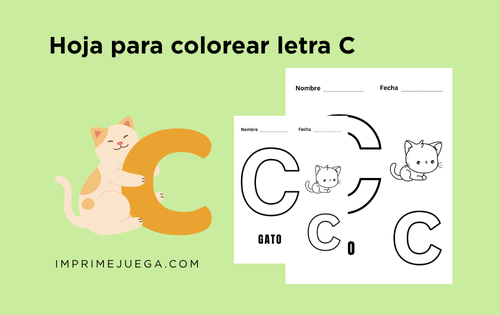 Hoja para Colorear Letra C
