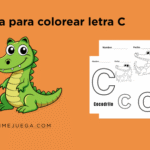 Hoja para colorear letra C