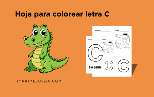 Hoja para colorear letra C