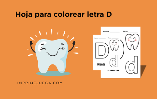 Hoja para colorear letra D