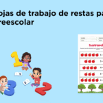 hojas de trabajo de restas para preescolar