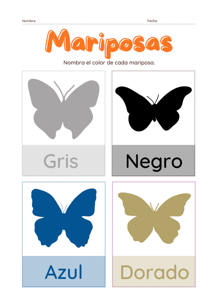 nombre deolores mariposas gris negro azul oscuro dorado