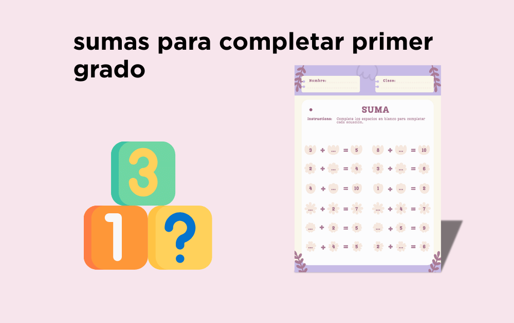 Sumas para completar primer grado