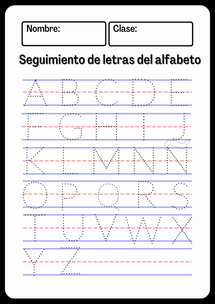 Trazos de letras para imprimir en hojas de caligrafía con líneas de escritura para practicar las letras mayúsculas del alfabeto.