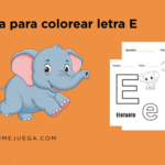 Hoja para Colorear Letra E