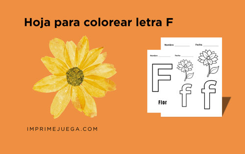 Hoja para colorear letra F: imprimible gratis para aprender jugando