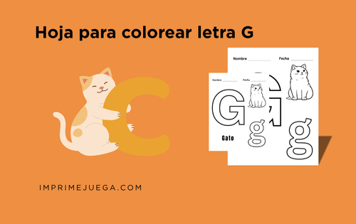 Hoja para colorear letra G