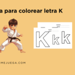 Hoja para colorear letra K
