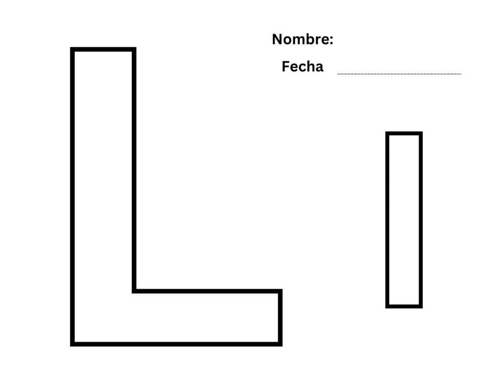 Hoja para colorear letra L - basico