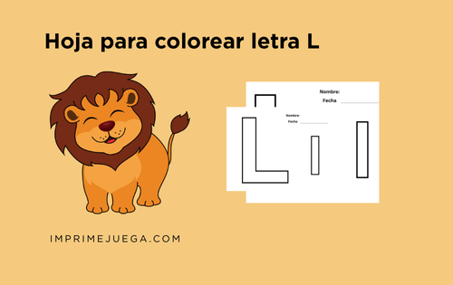 Hoja para colorear letra L