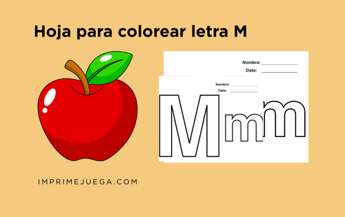 Hoja para colorear letra M