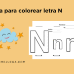 Hoja para colorear letra N