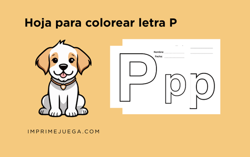 Hoja para colorear letra P