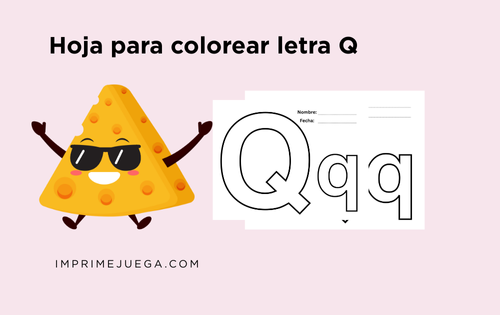Hoja para colorear Q