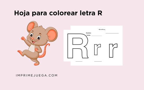 Hoja para colorear letra R