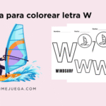 Hoja para colorear letra W