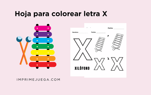 Hoja para colorear X