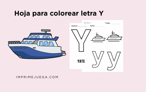 Hoja para colorear letra Y