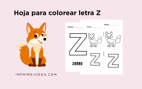 Hoja para colorear Z