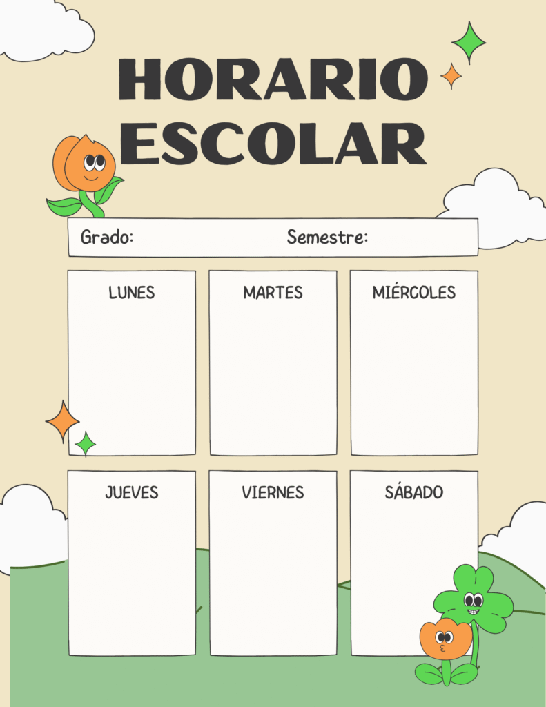 horario de clases con grado y semestre