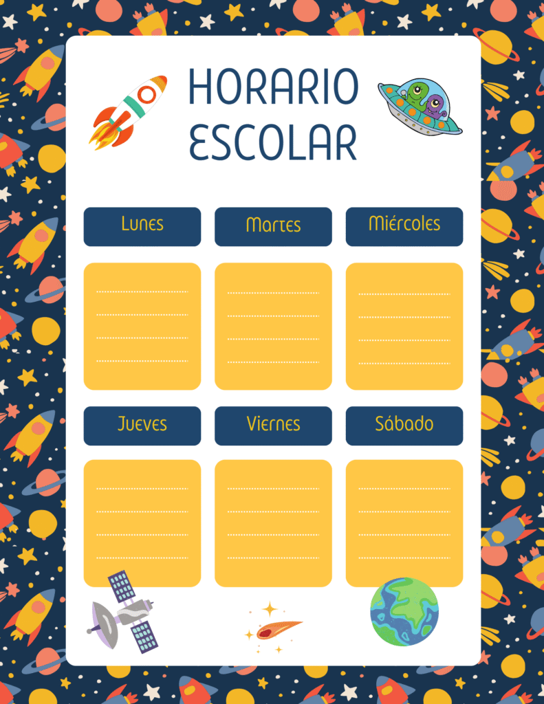 horario de clases diseño galaxia