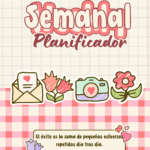 Planificador semanal para niños con diseño infantil para organizar actividades, tareas y objetivos de la semana