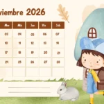 Calendario Infantil Noviembre 2026 para Imprimir