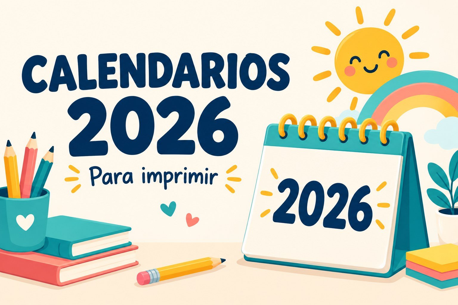 Calendarios infantiles 2026 para imprimir